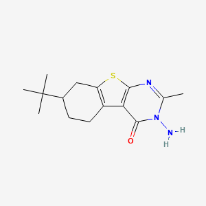 molecular formula C15H21N3OS B2481207 3-amino-7-tert-butyl-2-methyl-5,6,7,8-tetrahydro[1]benzothieno[2,3-d]pyrimidin-4(3H)-one CAS No. 379250-29-0