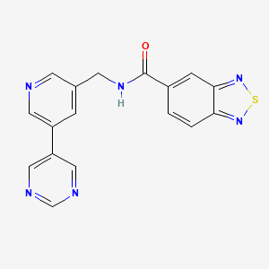 molecular formula C17H12N6OS B2481209 N-{[5-(pyrimidin-5-yl)pyridin-3-yl]methyl}-2,1,3-benzothiadiazole-5-carboxamide CAS No. 2320465-81-2