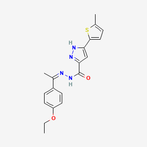 N-[(Z)-1-(4-ethoxyphenyl)ethylideneamino]-5-(5-methylthiophen-2-yl)-1H-pyrazole-3-carboxamide