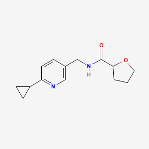 molecular formula C14H18N2O2 B2481240 N-[(6-cyclopropylpyridin-3-yl)methyl]oxolane-2-carboxamide CAS No. 2320444-65-1