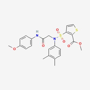molecular formula C23H24N2O6S2 B2481241 methyl 3-[(3,4-dimethylphenyl)({[(4-methoxyphenyl)carbamoyl]methyl})sulfamoyl]thiophene-2-carboxylate CAS No. 941918-97-4