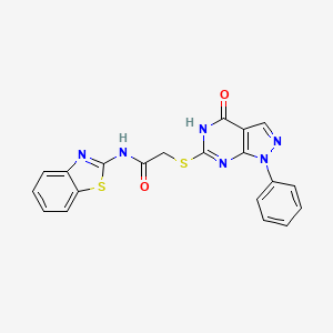 N-(benzo[d]thiazol-2-yl)-2-((4-oxo-1-phenyl-4,5-dihydro-1H-pyrazolo[3,4-d]pyrimidin-6-yl)thio)acetamide