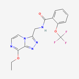 molecular formula C16H14F3N5O3 B2481249 N-((8-ethoxy-[1,2,4]triazolo[4,3-a]pyrazin-3-yl)methyl)-2-(trifluoromethoxy)benzamide CAS No. 2034599-51-2