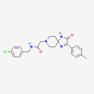 molecular formula C23H25ClN4O2 B2481269 N-(4-chlorobenzyl)-2-[2-(4-methylphenyl)-3-oxo-1,4,8-triazaspiro[4.5]dec-1-en-8-yl]acetamide CAS No. 932339-07-6