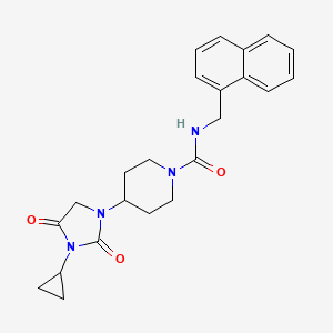 molecular formula C23H26N4O3 B2481270 4-(3-cyclopropyl-2,4-dioxoimidazolidin-1-yl)-N-[(naphthalen-1-yl)methyl]piperidine-1-carboxamide CAS No. 2097925-19-2