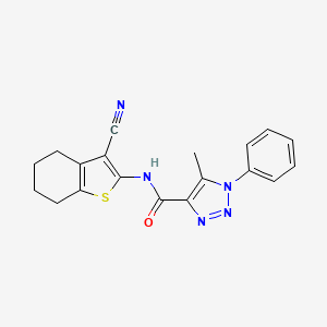 molecular formula C19H17N5OS B2481271 N-(3-cyano-4,5,6,7-tetrahydro-1-benzothiophen-2-yl)-5-methyl-1-phenyl-1H-1,2,3-triazole-4-carboxamide CAS No. 871323-59-0