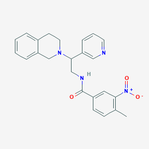 molecular formula C24H24N4O3 B2481277 N-(2-(3,4-dihydroisoquinolin-2(1H)-yl)-2-(pyridin-3-yl)ethyl)-4-methyl-3-nitrobenzamide CAS No. 898458-04-3