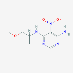 molecular formula C8H13N5O3 B2481279 N-(1-methoxypropan-2-yl)-5-nitropyrimidine-4,6-diamine CAS No. 450344-73-7