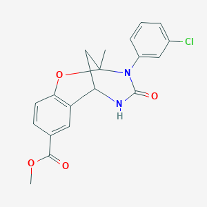molecular formula C19H17ClN2O4 B2481309 methyl 10-(3-chlorophenyl)-9-methyl-11-oxo-8-oxa-10,12-diazatricyclo[7.3.1.0^{2,7}]trideca-2,4,6-triene-4-carboxylate CAS No. 899742-99-5