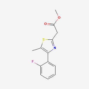 molecular formula C13H12FNO2S B2481312 Methyl 2-[4-(2-fluorophenyl)-5-methyl-1,3-thiazol-2-yl]acetate CAS No. 1710513-56-6