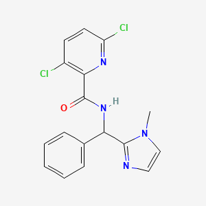 molecular formula C17H14Cl2N4O B2481330 3,6-Dichloro-N-[(1-methylimidazol-2-yl)-phenylmethyl]pyridine-2-carboxamide CAS No. 1119241-86-9