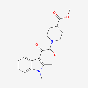 molecular formula C19H22N2O4 B2481370 methyl 1-(2-(1,2-dimethyl-1H-indol-3-yl)-2-oxoacetyl)piperidine-4-carboxylate CAS No. 862814-03-7