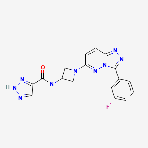 molecular formula C18H16FN9O B2481373 N-{1-[3-(3-fluorophenyl)-[1,2,4]triazolo[4,3-b]pyridazin-6-yl]azetidin-3-yl}-N-methyl-2H-1,2,3-triazole-4-carboxamide CAS No. 2379997-42-7