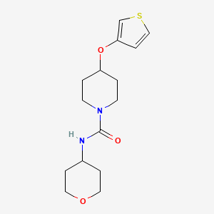molecular formula C15H22N2O3S B2481425 N-(oxan-4-yl)-4-(thiophen-3-yloxy)piperidine-1-carboxamide CAS No. 2034365-08-5
