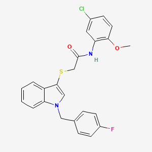 molecular formula C24H20ClFN2O2S B2481440 N-(5-chloro-2-methoxyphenyl)-2-({1-[(4-fluorophenyl)methyl]-1H-indol-3-yl}sulfanyl)acetamide CAS No. 851412-42-5