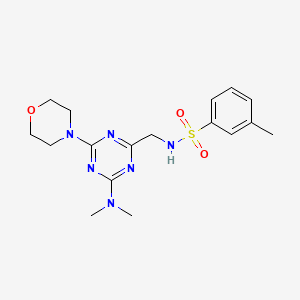 molecular formula C17H24N6O3S B2481455 N-((4-(dimethylamino)-6-morpholino-1,3,5-triazin-2-yl)methyl)-3-methylbenzenesulfonamide CAS No. 2034542-94-2