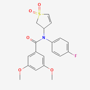 molecular formula C19H18FNO5S B2481475 N-(1,1-DIOXIDO-2,3-DIHYDRO-3-THIOPHENYL)-N-(4-FLUOROPHENYL)-3,5-DIMETHOXYBENZAMIDE CAS No. 863022-57-5