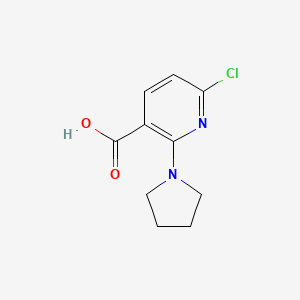 molecular formula C10H11ClN2O2 B2481521 6-Chloro-2-(pyrrolidin-1-yl)nicotinic acid CAS No. 1340192-88-2