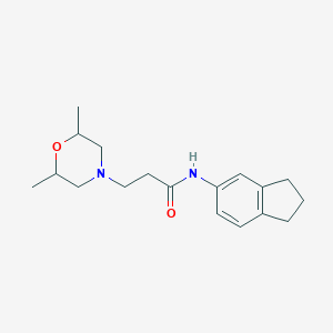 molecular formula C18H26N2O2 B248153 N-(2,3-dihydro-1H-inden-5-yl)-3-(2,6-dimethylmorpholin-4-yl)propanamide 