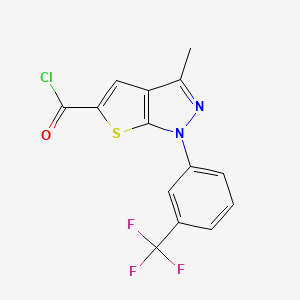 3-methyl-1-[3-(trifluoromethyl)phenyl]-1H-thieno[2,3-c]pyrazole-5-carbonyl chloride