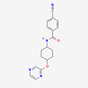 4-cyano-N-((1r,4r)-4-(pyrazin-2-yloxy)cyclohexyl)benzamide
