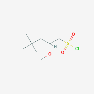 molecular formula C8H17ClO3S B2481540 2-Methoxy-4,4-dimethylpentane-1-sulfonyl chloride CAS No. 2567498-81-9