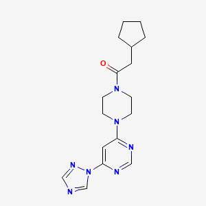 1-(4-(6-(1H-1,2,4-triazol-1-yl)pyrimidin-4-yl)piperazin-1-yl)-2-cyclopentylethanone