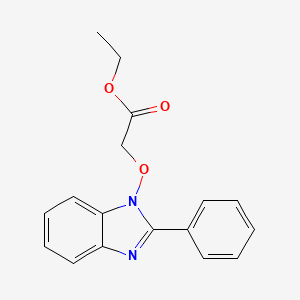 molecular formula C17H16N2O3 B2481551 ethyl 2-[(2-phenyl-1H-1,3-benzimidazol-1-yl)oxy]acetate CAS No. 339104-28-8