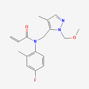 molecular formula C17H20FN3O2 B2481560 N-(4-Fluoro-2-methylphenyl)-N-[[2-(methoxymethyl)-4-methylpyrazol-3-yl]methyl]prop-2-enamide CAS No. 2411304-20-4