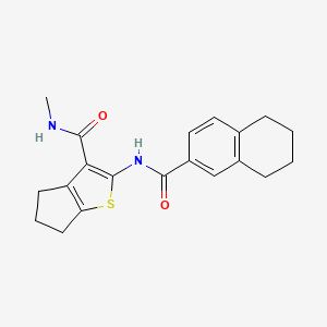 molecular formula C20H22N2O2S B2481595 N-methyl-2-(5,6,7,8-tetrahydronaphthalene-2-amido)-4H,5H,6H-cyclopenta[b]thiophene-3-carboxamide CAS No. 893098-25-4
