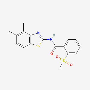 molecular formula C17H16N2O3S2 B2481602 N-(4,5-dimethyl-1,3-benzothiazol-2-yl)-2-methanesulfonylbenzamide CAS No. 896369-42-9