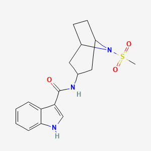 molecular formula C17H21N3O3S B2481603 N-{8-methanesulfonyl-8-azabicyclo[3.2.1]octan-3-yl}-1H-indole-3-carboxamide CAS No. 2034386-07-5
