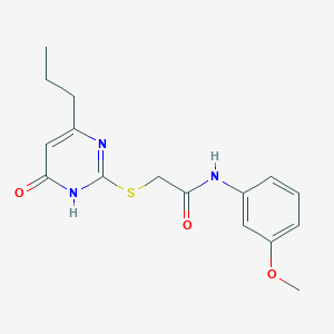 molecular formula C16H19N3O3S B2481612 2-[(4-hydroxy-6-propylpyrimidin-2-yl)sulfanyl]-N-(3-methoxyphenyl)acetamide CAS No. 356775-47-8