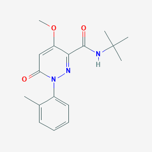 molecular formula C17H21N3O3 B2481619 N-tert-butyl-4-methoxy-1-(2-methylphenyl)-6-oxo-1,6-dihydropyridazine-3-carboxamide CAS No. 921786-55-2