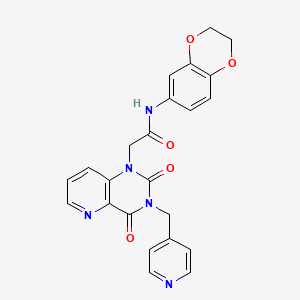 molecular formula C23H19N5O5 B2481632 N-(2,3-dihydrobenzo[b][1,4]dioxin-6-yl)-2-(2,4-dioxo-3-(pyridin-4-ylmethyl)-3,4-dihydropyrido[3,2-d]pyrimidin-1(2H)-yl)acetamide CAS No. 941990-47-2