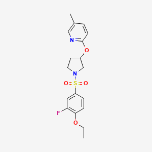 2-((1-((4-Ethoxy-3-fluorophenyl)sulfonyl)pyrrolidin-3-yl)oxy)-5-methylpyridine