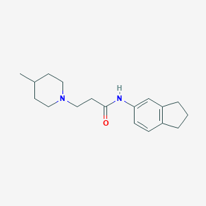 molecular formula C18H26N2O B248166 N-(2,3-dihydro-1H-inden-5-yl)-3-(4-methylpiperidin-1-yl)propanamide 