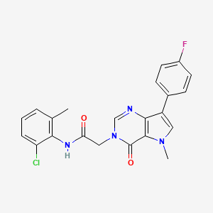 molecular formula C22H18ClFN4O2 B2481662 N-(2-chloro-6-methylphenyl)-2-[7-(4-fluorophenyl)-5-methyl-4-oxo-3H,4H,5H-pyrrolo[3,2-d]pyrimidin-3-yl]acetamide CAS No. 1251594-02-1
