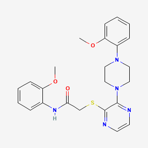 molecular formula C24H27N5O3S B2481664 N-(2-methoxyphenyl)-2-({3-[4-(2-methoxyphenyl)piperazin-1-yl]pyrazin-2-yl}sulfanyl)acetamide CAS No. 1115931-91-3