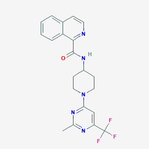 molecular formula C21H20F3N5O B2481666 N-{1-[2-methyl-6-(trifluoromethyl)pyrimidin-4-yl]piperidin-4-yl}isoquinoline-1-carboxamide CAS No. 1775384-52-5