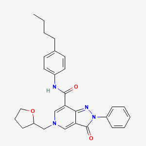 molecular formula C28H30N4O3 B2481683 N-(4-butylphenyl)-3-oxo-5-[(oxolan-2-yl)methyl]-2-phenyl-2H,3H,5H-pyrazolo[4,3-c]pyridine-7-carboxamide CAS No. 923108-17-2