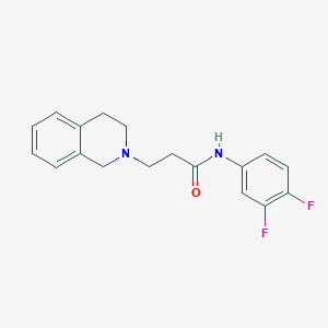 molecular formula C18H18F2N2O B248169 N-(3,4-difluorophenyl)-3-(3,4-dihydro-1H-isoquinolin-2-yl)propanamide 