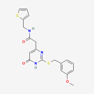2-(2-((3-methoxybenzyl)thio)-6-oxo-1,6-dihydropyrimidin-4-yl)-N-(thiophen-2-ylmethyl)acetamide