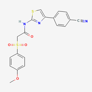 N-(4-(4-cyanophenyl)thiazol-2-yl)-2-((4-methoxyphenyl)sulfonyl)acetamide