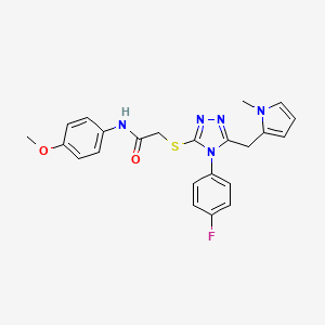 2-((4-(4-fluorophenyl)-5-((1-methyl-1H-pyrrol-2-yl)methyl)-4H-1,2,4-triazol-3-yl)thio)-N-(4-methoxyphenyl)acetamide