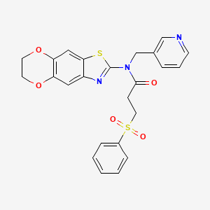 N-(6,7-dihydro-[1,4]dioxino[2',3':4,5]benzo[1,2-d]thiazol-2-yl)-3-(phenylsulfonyl)-N-(pyridin-3-ylmethyl)propanamide