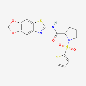 N-([1,3]dioxolo[4',5':4,5]benzo[1,2-d]thiazol-6-yl)-1-(thiophen-2-ylsulfonyl)pyrrolidine-2-carboxamide