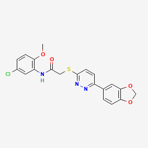 2-((6-(benzo[d][1,3]dioxol-5-yl)pyridazin-3-yl)thio)-N-(5-chloro-2-methoxyphenyl)acetamide