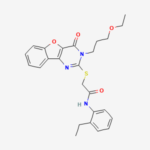 2-[[3-(3-ethoxypropyl)-4-oxo-[1]benzofuro[3,2-d]pyrimidin-2-yl]sulfanyl]-N-(2-ethylphenyl)acetamide