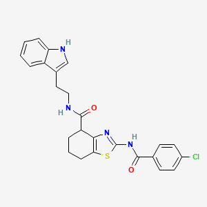 N-(2-(1H-indol-3-yl)ethyl)-2-(4-chlorobenzamido)-4,5,6,7-tetrahydrobenzo[d]thiazole-4-carboxamide